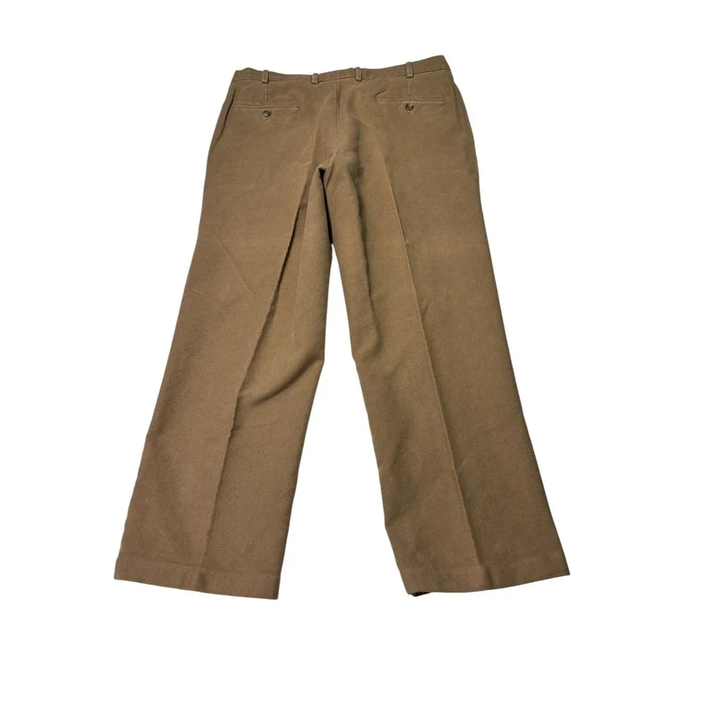 Brooks Brothers Hudson Chinos Mens 38x29 Brown 100% Cotton‎ Flat Front Pants